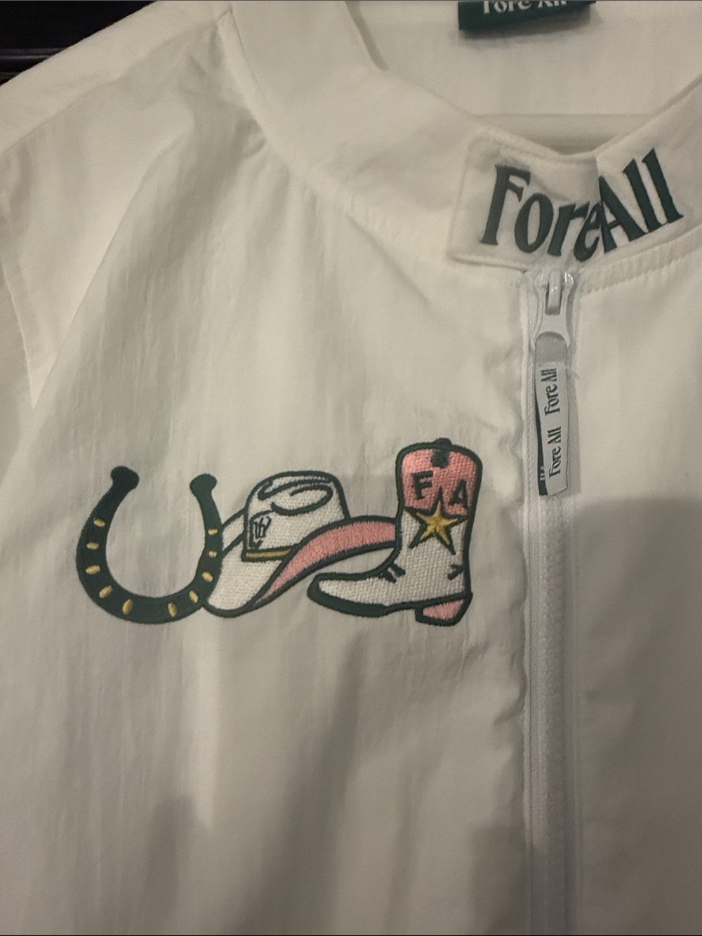 ⛳️Fore All White WM Phoenix Open Jacket Size Large Caitlin Clark Inspired - Picture 2 of 8